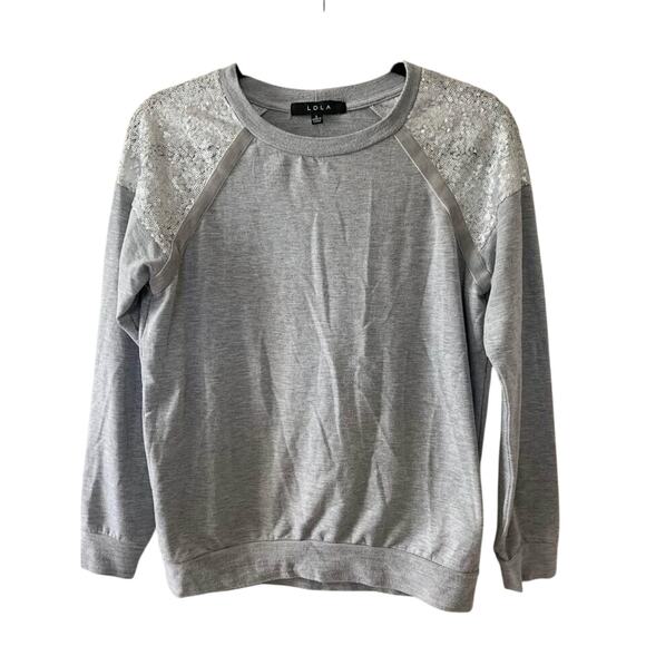 NWOT Juniors LDLA Sz S Sequin Sweatshirt - Picture 1 of 3